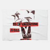 共有愛:バレンタイン・ピースアートのグラス キッチンタオル (横)