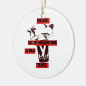 共有愛：バレンタイン・ピースアートのグラス セラミックオーナメント (左)