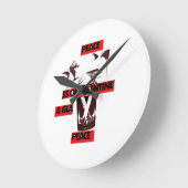 共有愛:バレンタイン・ピースアートのグラス ラウンド壁時計 (傾斜)