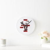 共有愛:バレンタイン・ピースアートのグラス ラウンド壁時計 (ホーム)