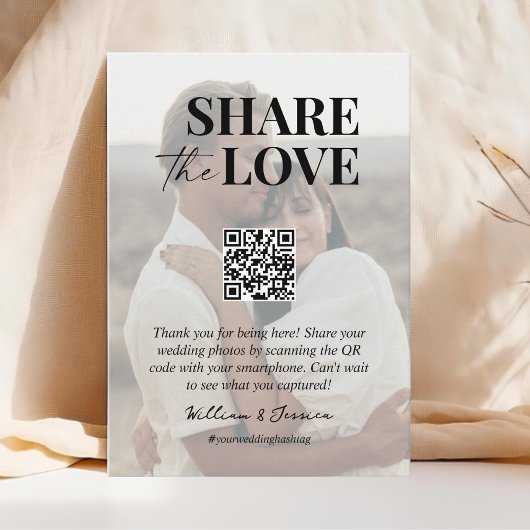 共有愛QRコード結婚の写真共有 エンクロージャーカード