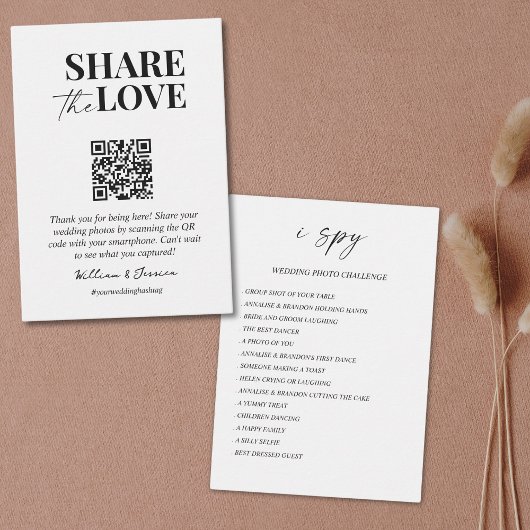 共有愛QRコード結婚の写真共有 エンクロージャーカード