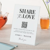 共有愛QRコード結婚の写真共有 台座サイン (インサイチュ)