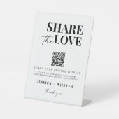 共有愛QRコード結婚の写真共有 台座サイン (正面)