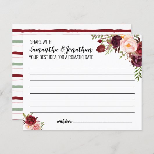 共有日付アイディアマルサラフラワーズブライダルシャワーゲーム (正面/裏面)