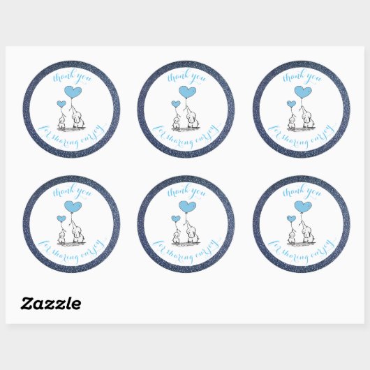 共有私たちのジョイブルーグリッターステッカー ラウンドシール (シート)