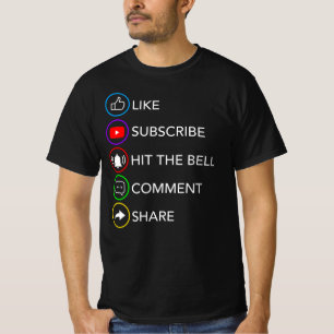 共有購読コメント共有ビデオコンテンツ Tシャツ