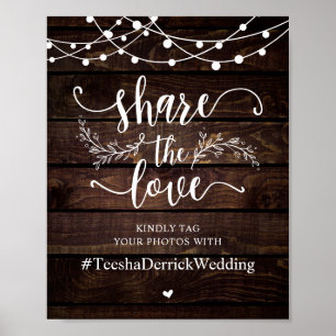 共有・ザ・ラブ結婚ズ・ハッシュタグ看板 ポスター