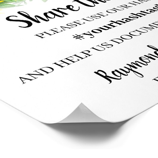 共有・ザ・ラブ・ソーシャル・メディ結婚アのひまわりサイン ポスター (角)