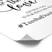 共有・ザ・ラヴ結婚ィのハッシュタグ、白黒 ポスター (角)