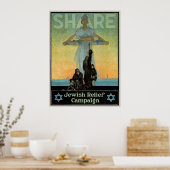 共有 – ユダヤレリーフ、 浮き彫りキャンペーンヴィンテージポスター ポスター (キッチン)