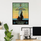共有 – ユダヤレリーフ、 浮き彫りキャンペーンヴィンテージポスター ポスター (ホームオフィス)
