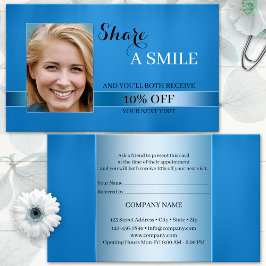 共有Aスマイルブルー紹介名刺 紹介カード