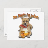 共有Aビールウィズアメリカン（犬）スタッフォードテリア ポストカード (正面/裏面)