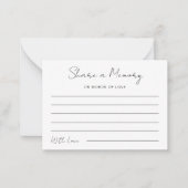 共有Aメモリのミニマリストのウェルウィッシュお祝い ノートカード (正面)