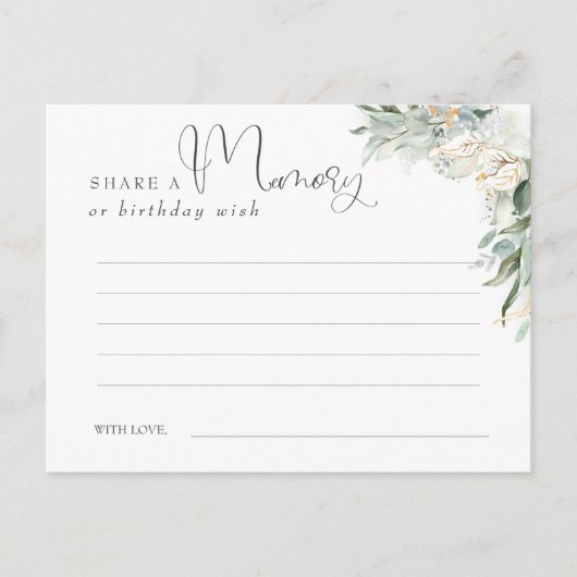 共有aメモリまたは誕生日ウィッシュ金ゴールドと緑 ポストカード (正面)
