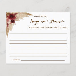 共有a日付アイディアカップルブライダルシャワーカード チラシ