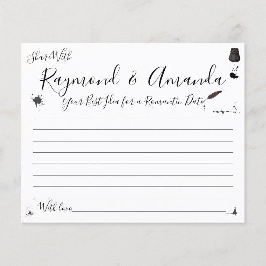 共有a日付アイディアカップルブライダルシャワーカード チラシ (正面)