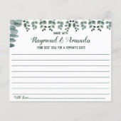 共有a日付アイディアカップルブライダルシャワーカード チラシ (正面)