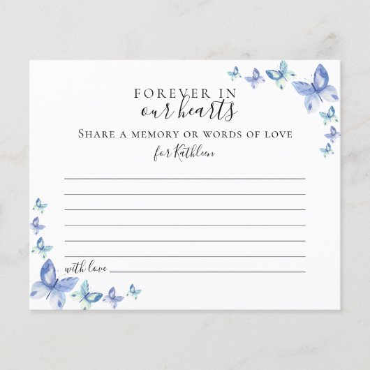 共有A記憶蝶の葬儀の出席カード (正面)