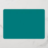 共演ティール（緑がかった色）結婚実在 箔招待状 (裏面)