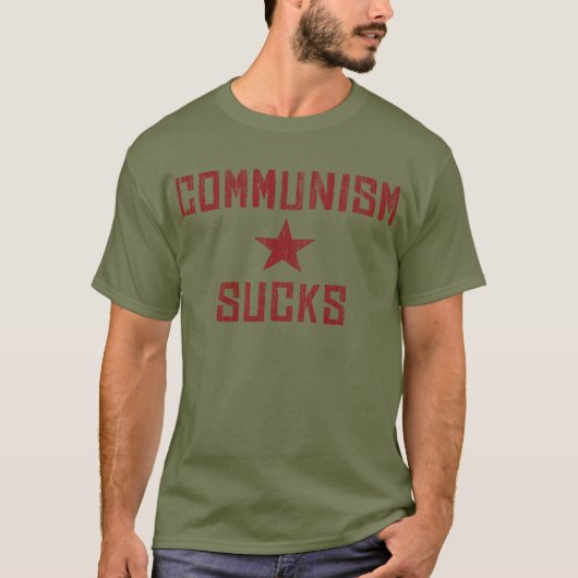 共産主義なんて最低 - アメリカ第一 反共主義 Tシャツ (正面)