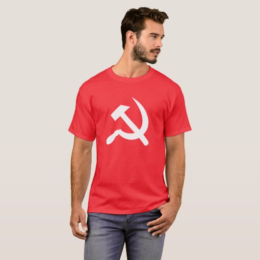 共産主義のソロシアのースハンマーと鎌 Tシャツ (正面フル)