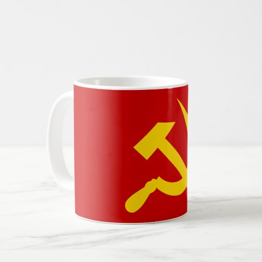 共産主義のソ連国旗 コーヒーマグカップ (正面左)