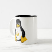 共産主義のペンギン(Linux)のコーヒー・マグ ツートーンマグカップ (正面左)