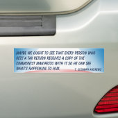 共産主義の声明及び納税申告 バンパーステッカー (車上)