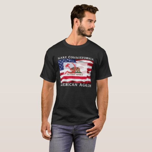 共産主義を再びアメリカ人ストップにする Tシャツ (正面フル)