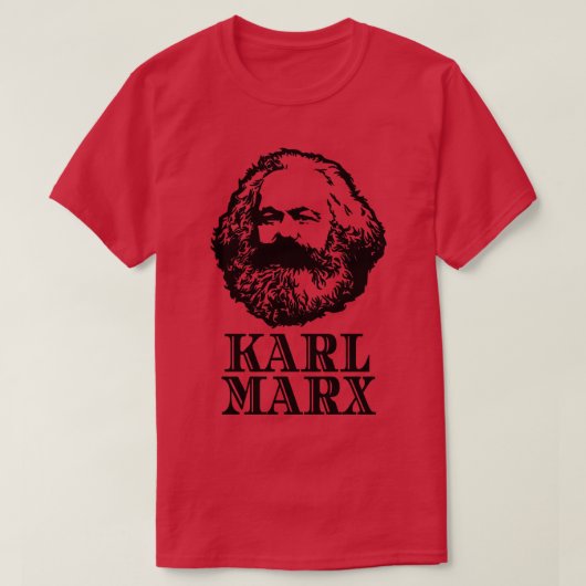 共産主義者カールマルクスポートレート Tシャツ (デザイン正面)