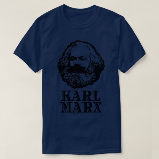 共産主義者カールマルクスポートレート Tシャツ (デザイン正面)