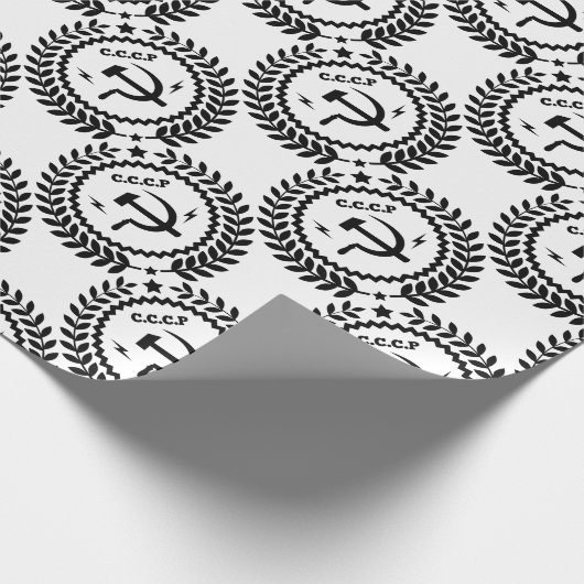 共産主義CCCPのハンマーの鎌のバッジ ラッピングペーパー (角)