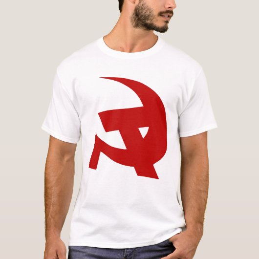 共産主義DKPのスタイルのハンマー及び鎌 Tシャツ (正面)