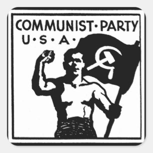 共産党米国のステッカー スクエアシール