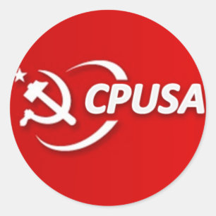 共産党米国(CPUSA)のステッカー ラウンドシール