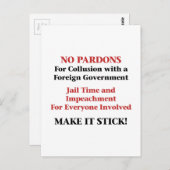 共謀に対する寛恕はなし！ ポストカード (正面/裏面)