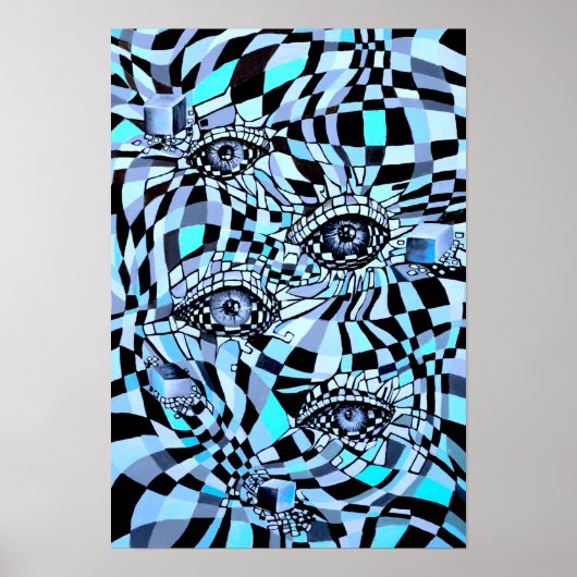 共謀全員がチェス盤で目を見るスタイル ポスター (正面)