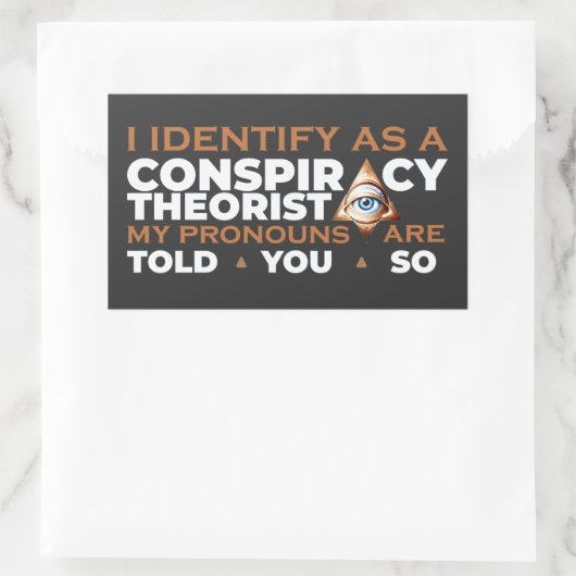 共謀理論家の代名詞に比定 長方形シール (バッグ)