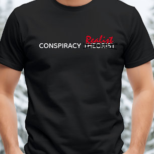 共謀理論家/リアルストおもしろいメンズ Tシャツ