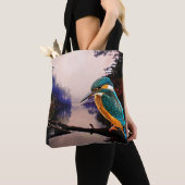 共通のカワセミ トートバッグ (クローズアップ)