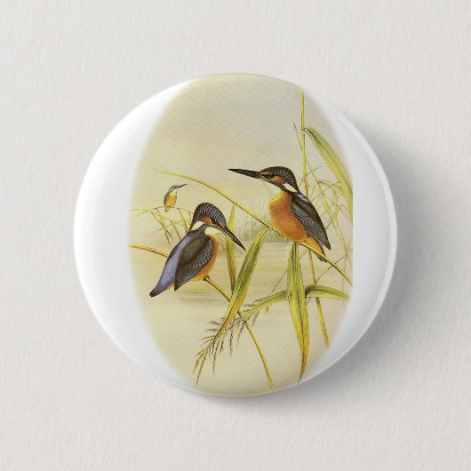 共通のカワセミ 缶バッジ (正面)
