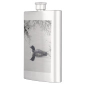 共通の水潜り鳥は冬の北湖で泳ぎます フラスク (左)