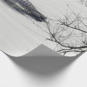 共通の水潜り鳥は冬の北湖で泳ぎます ラッピングペーパー (角)