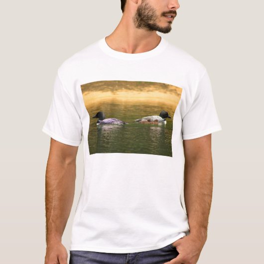 共通の水潜り鳥家族 Tシャツ (正面)
