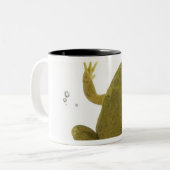 共通の緑カエル ツートーンマグカップ (正面左)