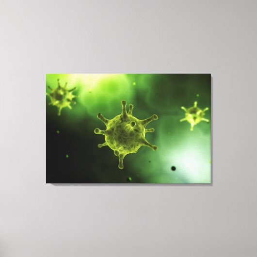 共通ウイルスの概念像 キャンバスプリント (正面)