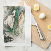 共通クレーン、白いコウノトリ、巨大なクレーン、共通 キッチンタオル (四つ折り)