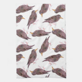 共通ムクドリかヨーロッパのムクドリの鳥 キッチンタオル (縦)